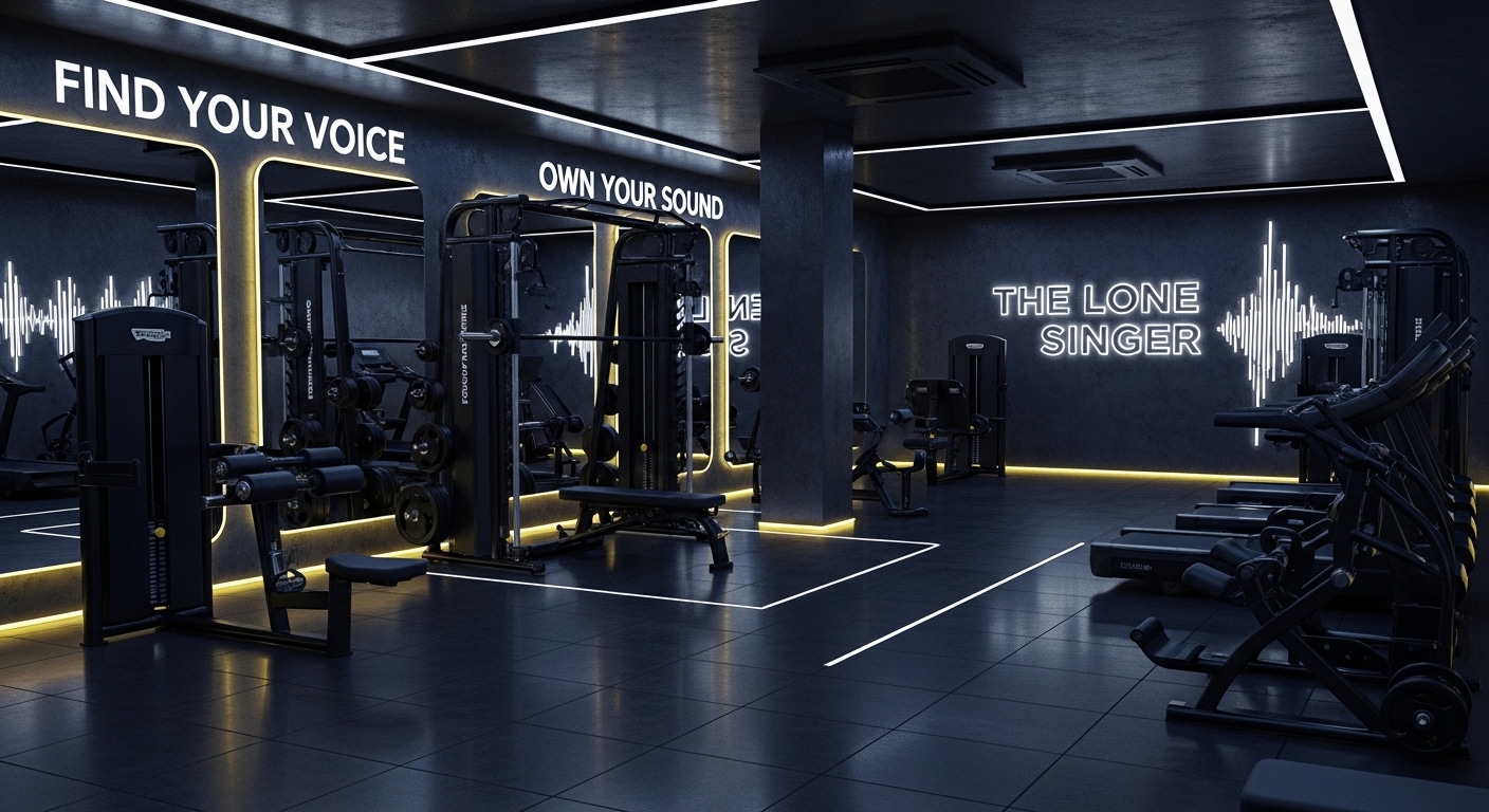 Training gym with Find Your Voice and Own Your Sound neon